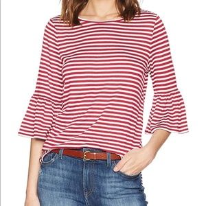 Max Studio Stripe Bell Sleeve Blouse Small